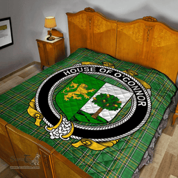 Scottish House Of O'Connor (Sligo) Irish Coat of Arms Family Crest Quilt Irish National Tartan Irish County Quilts