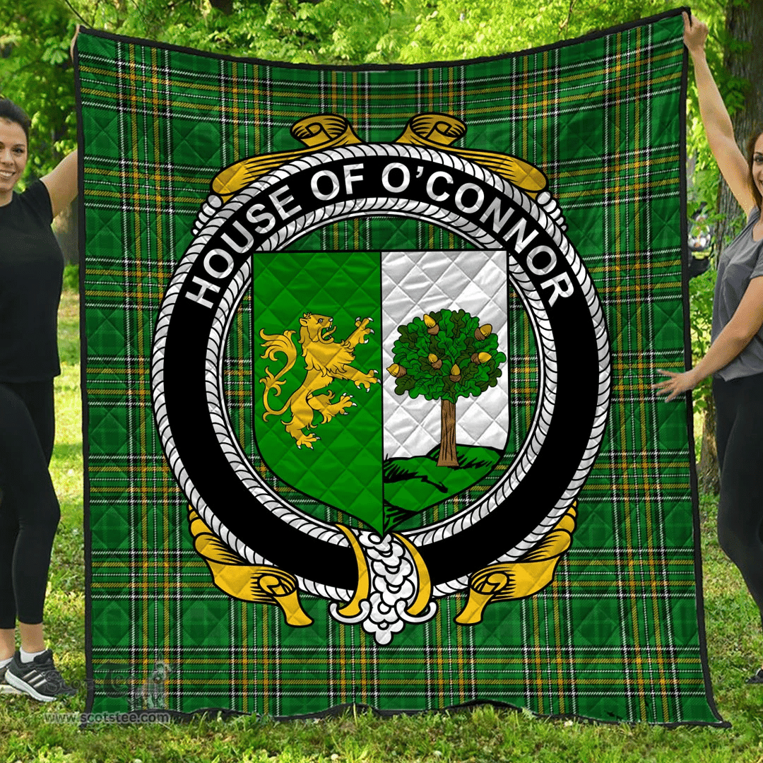 Scottish House Of O'Connor (Sligo) Irish Coat of Arms Family Crest Quilt Irish National Tartan Irish County Quilts