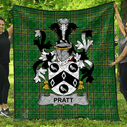 Scottish Pratt Irish Coat of Arms Family Crest Quilt Irish National Tartan Irish County Quilts