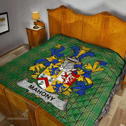 Scottish Mahony Or O'Mahoney Irish Coat of Arms Family Crest Quilt Irish National Tartan Irish County Quilts