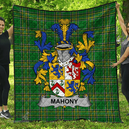 Scottish Mahony Or O'Mahoney Irish Coat of Arms Family Crest Quilt Irish National Tartan Irish County Quilts