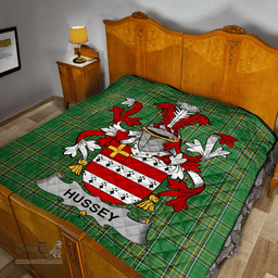Scottish Hussey Or O'Hosey Irish Coat of Arms Family Crest Quilt Irish National Tartan Irish County Quilts