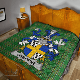 Scottish Osborne Irish Coat of Arms Family Crest Quilt Irish National Tartan Irish County Quilts