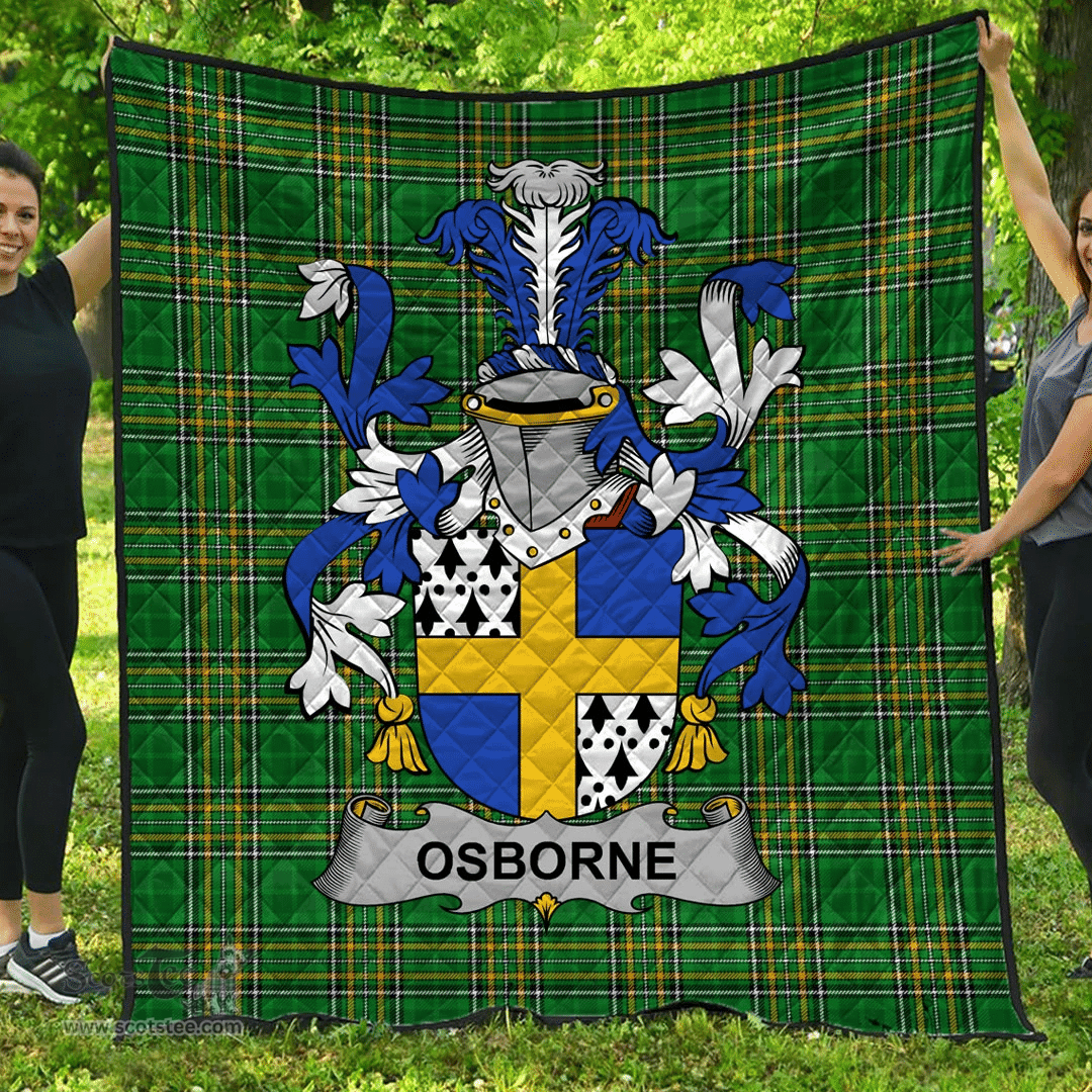 Scottish Osborne Irish Coat of Arms Family Crest Quilt Irish National Tartan Irish County Quilts