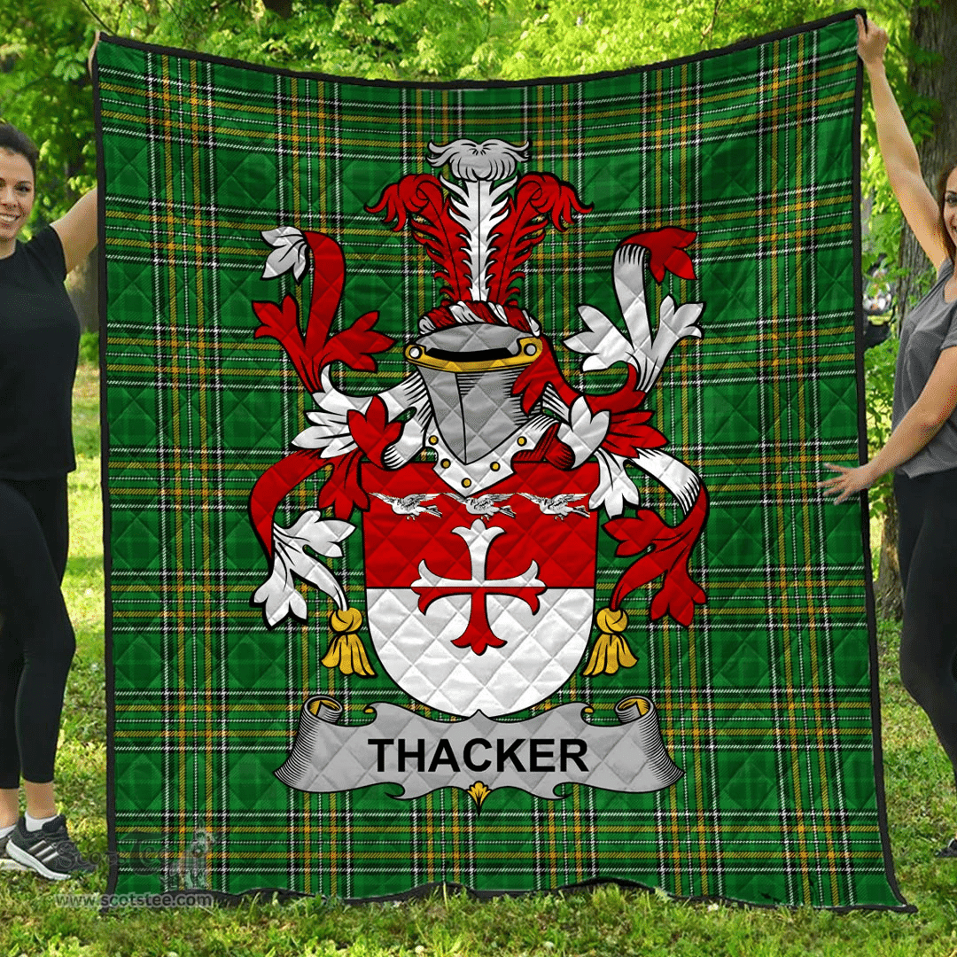 Scottish Thacker Irish Coat of Arms Family Crest Quilt Irish National Tartan Irish County Quilts