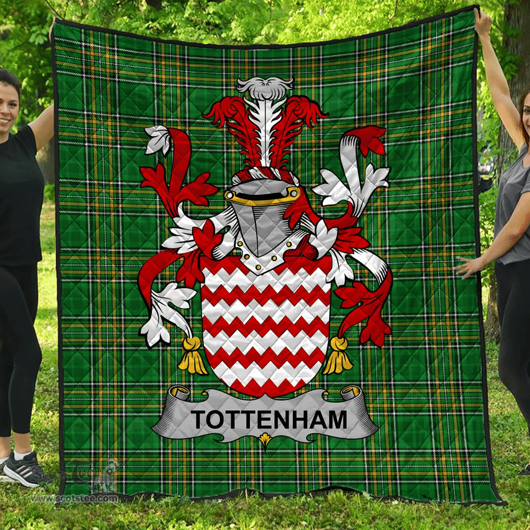 Scottish Tottenham Irish Coat of Arms Family Crest Quilt Irish National Tartan Irish County Quilts