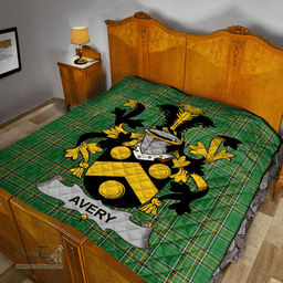 Scottish Avery Irish Coat of Arms Family Crest Quilt Irish National Tartan Irish County Quilts