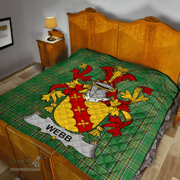 Scottish Webb Irish Coat of Arms Family Crest Quilt Irish National Tartan Irish County Quilts