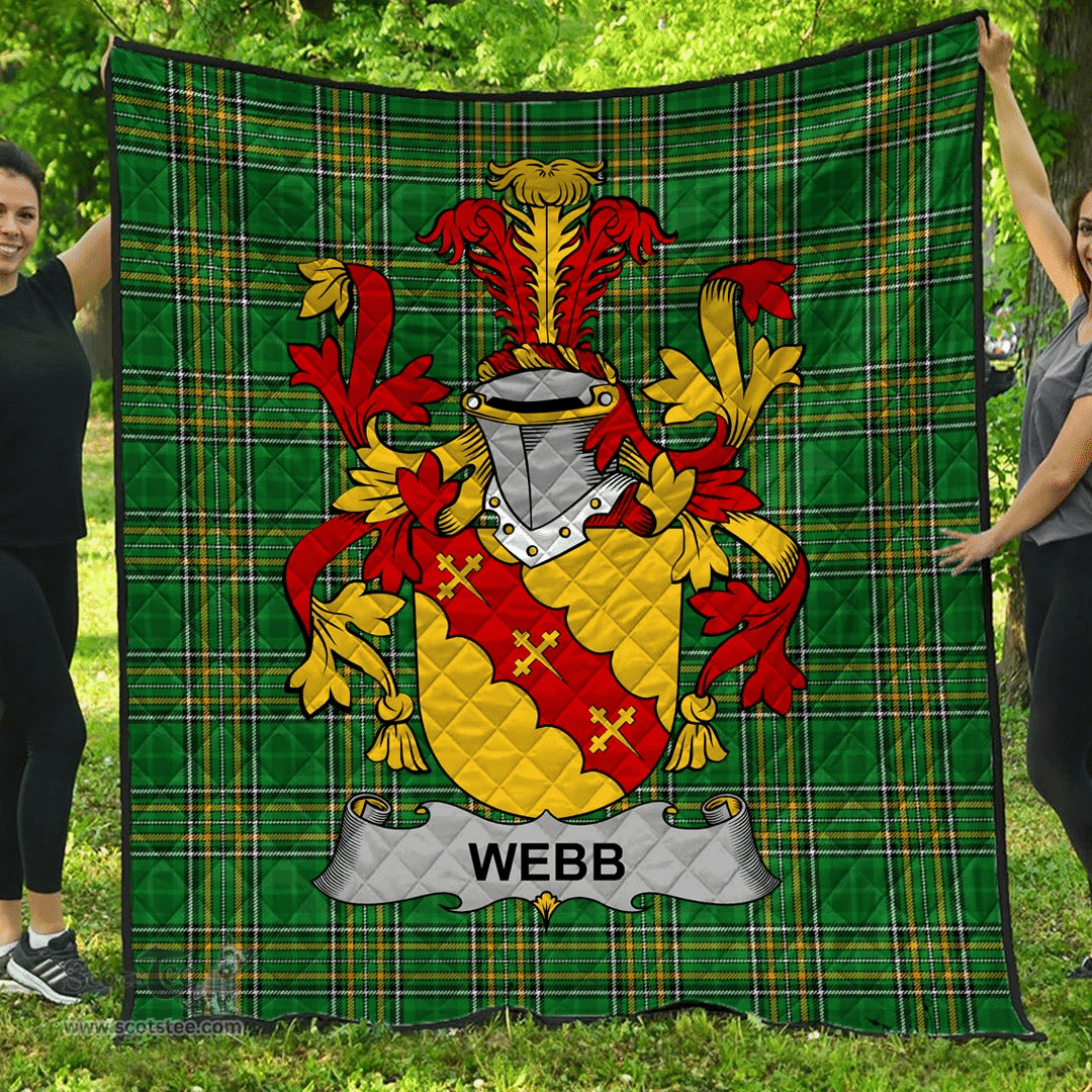 Scottish Webb Irish Coat of Arms Family Crest Quilt Irish National Tartan Irish County Quilts