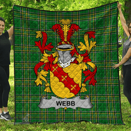 Scottish Webb Irish Coat of Arms Family Crest Quilt Irish National Tartan Irish County Quilts
