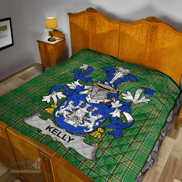 Scottish Kelly Or O'Kelly Irish Coat of Arms Family Crest Quilt Irish National Tartan Irish County Quilts