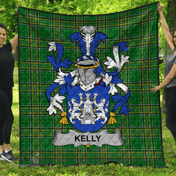 Scottish Kelly Or O'Kelly Irish Coat of Arms Family Crest Quilt Irish National Tartan Irish County Quilts