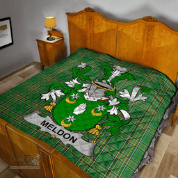 Scottish Meldon Or Muldoon Irish Coat of Arms Family Crest Quilt Irish National Tartan Irish County Quilts