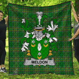Scottish Meldon Or Muldoon Irish Coat of Arms Family Crest Quilt Irish National Tartan Irish County Quilts