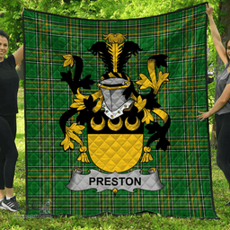 Scottish Preston Irish Coat of Arms Family Crest Quilt Irish National Tartan Irish County Quilts