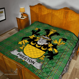 Scottish Preston Irish Coat of Arms Family Crest Quilt Irish National Tartan Irish County Quilts