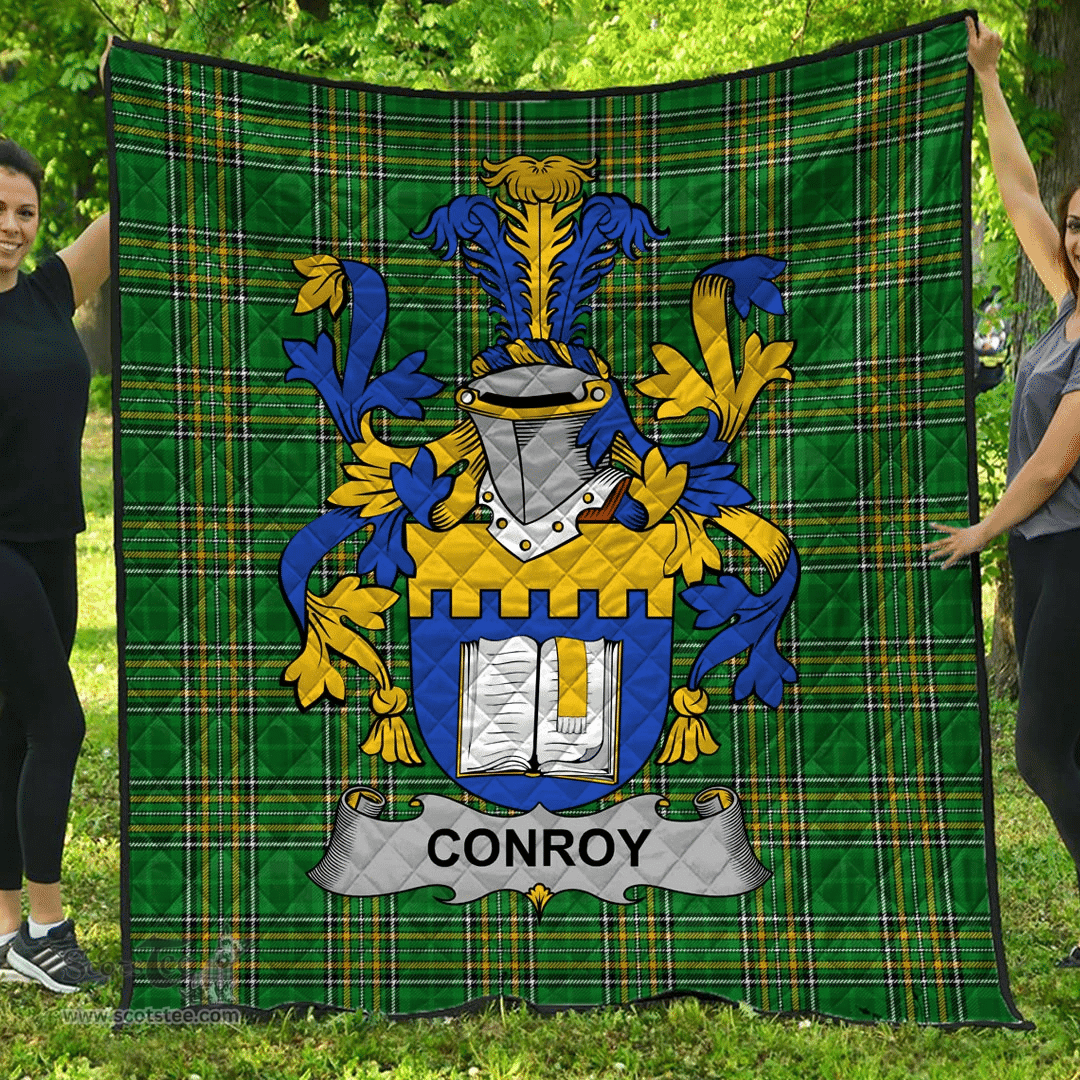 Scottish Conroy Or O'Mulconroy Irish Coat of Arms Family Crest Quilt Irish National Tartan Irish County Quilts