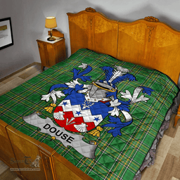 Scottish Douse Or Dowse Irish Coat of Arms Family Crest Quilt Irish National Tartan Irish County Quilts