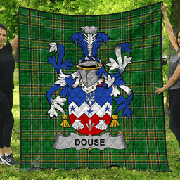 Scottish Douse Or Dowse Irish Coat of Arms Family Crest Quilt Irish National Tartan Irish County Quilts