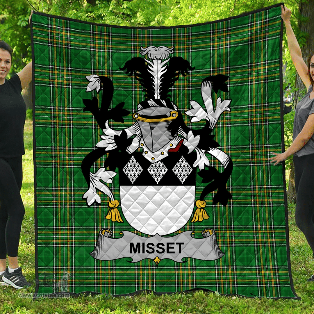 Scottish Misset Irish Coat of Arms Family Crest Quilt Irish National Tartan Irish County Quilts