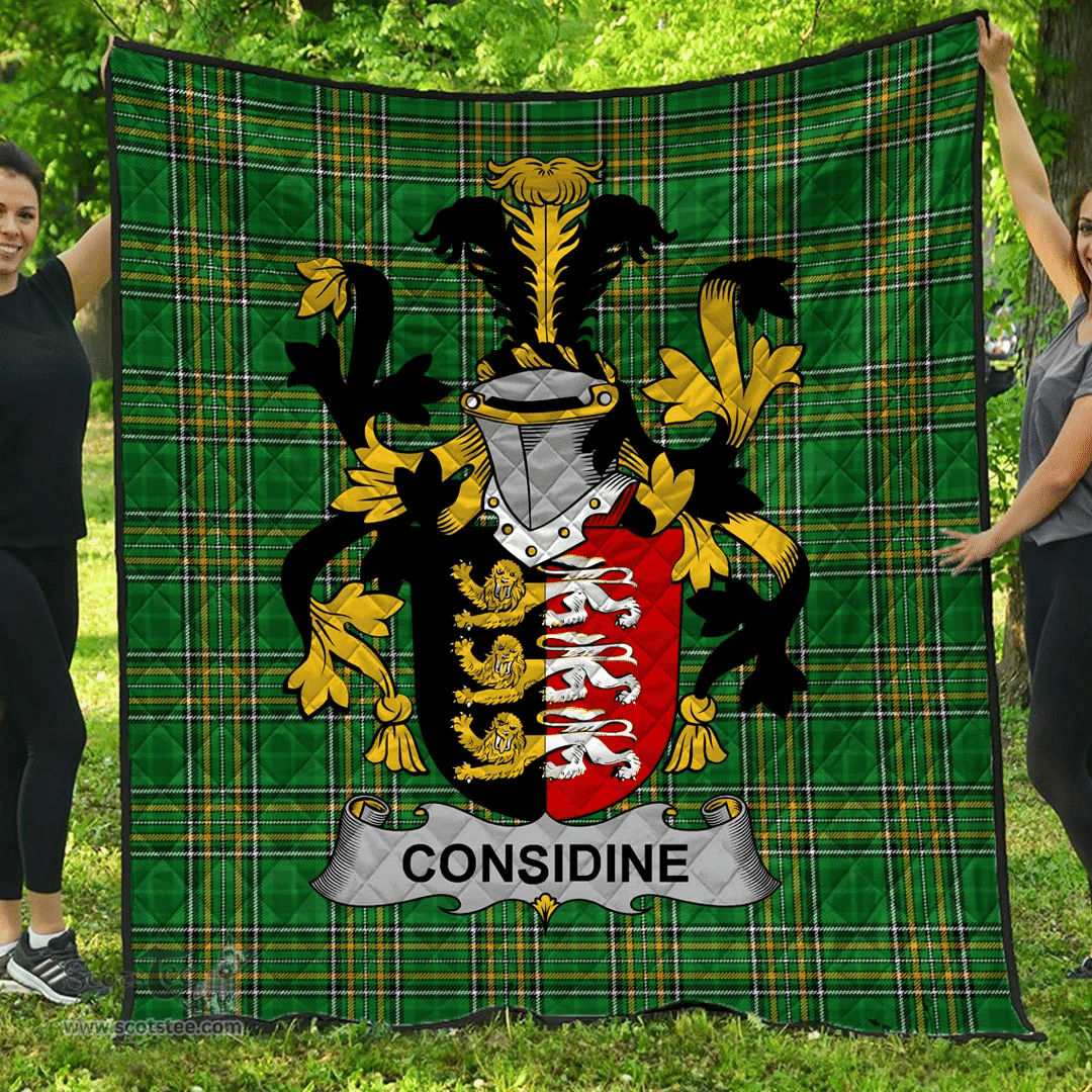 Scottish Considine Or Mcconsidine Irish Coat of Arms Family Crest Quilt Irish National Tartan Irish County Quilts