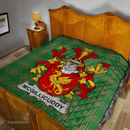 Scottish Mcgillicuddy Irish Coat of Arms Family Crest Quilt Irish National Tartan Irish County Quilts