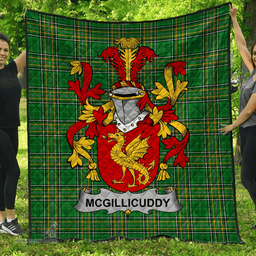 Scottish Mcgillicuddy Irish Coat of Arms Family Crest Quilt Irish National Tartan Irish County Quilts