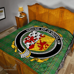 Scottish House Of O'Quinlan Irish Coat of Arms Family Crest Quilt Irish National Tartan Irish County Quilts