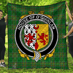 Scottish House Of O'Quinlan Irish Coat of Arms Family Crest Quilt Irish National Tartan Irish County Quilts