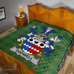 Scottish Dodwell Irish Coat of Arms Family Crest Quilt Irish National Tartan Irish County Quilts