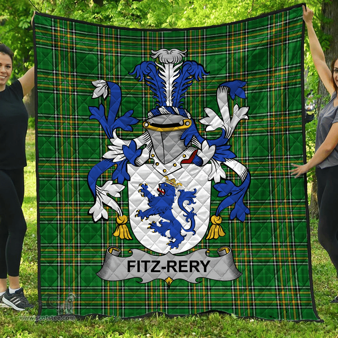 Scottish Fitz-Rery Irish Coat of Arms Family Crest Quilt Irish National Tartan Irish County Quilts