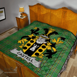 Scottish Castell Irish Coat of Arms Family Crest Quilt Irish National Tartan Irish County Quilts
