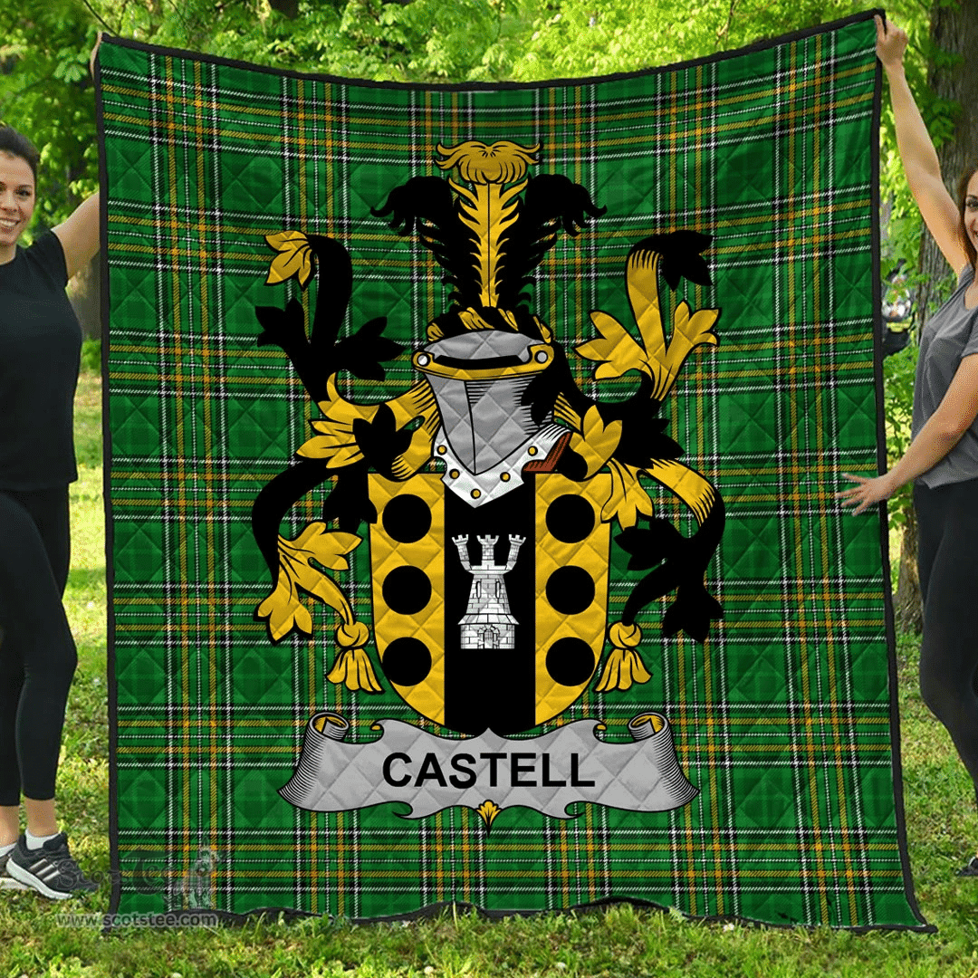 Scottish Castell Irish Coat of Arms Family Crest Quilt Irish National Tartan Irish County Quilts