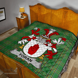 Scottish Foran Or O'Foran Irish Coat of Arms Family Crest Quilt Irish National Tartan Irish County Quilts