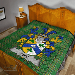 Scottish Pike Irish Coat of Arms Family Crest Quilt Irish National Tartan Irish County Quilts