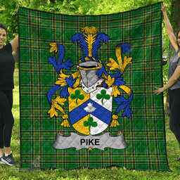 Scottish Pike Irish Coat of Arms Family Crest Quilt Irish National Tartan Irish County Quilts
