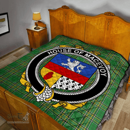 Scottish House Of Macevoy Irish Coat of Arms Family Crest Quilt Irish National Tartan Irish County Quilts