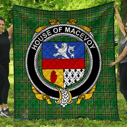 Scottish House Of Macevoy Irish Coat of Arms Family Crest Quilt Irish National Tartan Irish County Quilts