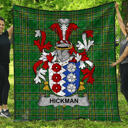Scottish Hickman Irish Coat of Arms Family Crest Quilt Irish National Tartan Irish County Quilts