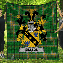 Scottish Gillson Irish Coat of Arms Family Crest Quilt Irish National Tartan Irish County Quilts