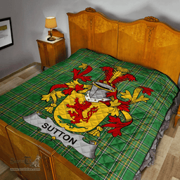 Scottish Sutton Irish Coat of Arms Family Crest Quilt Irish National Tartan Irish County Quilts