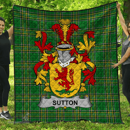 Scottish Sutton Irish Coat of Arms Family Crest Quilt Irish National Tartan Irish County Quilts