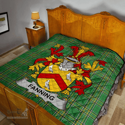 Scottish Fanning Irish Coat of Arms Family Crest Quilt Irish National Tartan Irish County Quilts