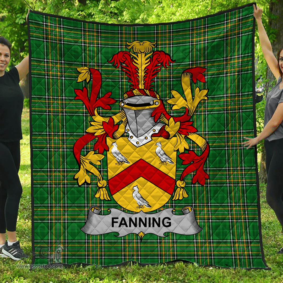 Scottish Fanning Irish Coat of Arms Family Crest Quilt Irish National Tartan Irish County Quilts