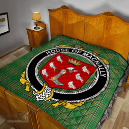 Scottish House Of Macnally Irish Coat of Arms Family Crest Quilt Irish National Tartan Irish County Quilts