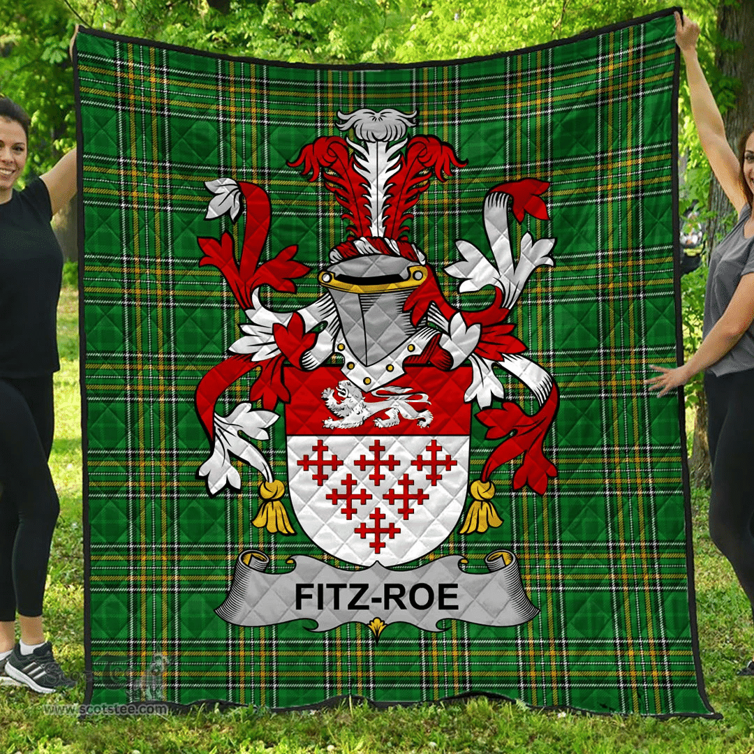 Scottish Fitz-Roe Irish Coat of Arms Family Crest Quilt Irish National Tartan Irish County Quilts