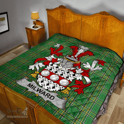 Scottish Milward Irish Coat of Arms Family Crest Quilt Irish National Tartan Irish County Quilts