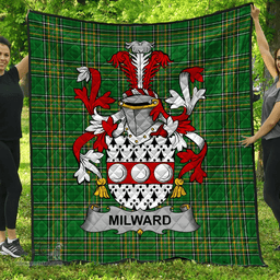 Scottish Milward Irish Coat of Arms Family Crest Quilt Irish National Tartan Irish County Quilts