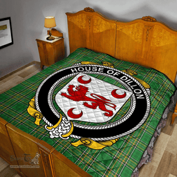 Scottish House Of Dillon Irish Coat of Arms Family Crest Quilt Irish National Tartan Irish County Quilts