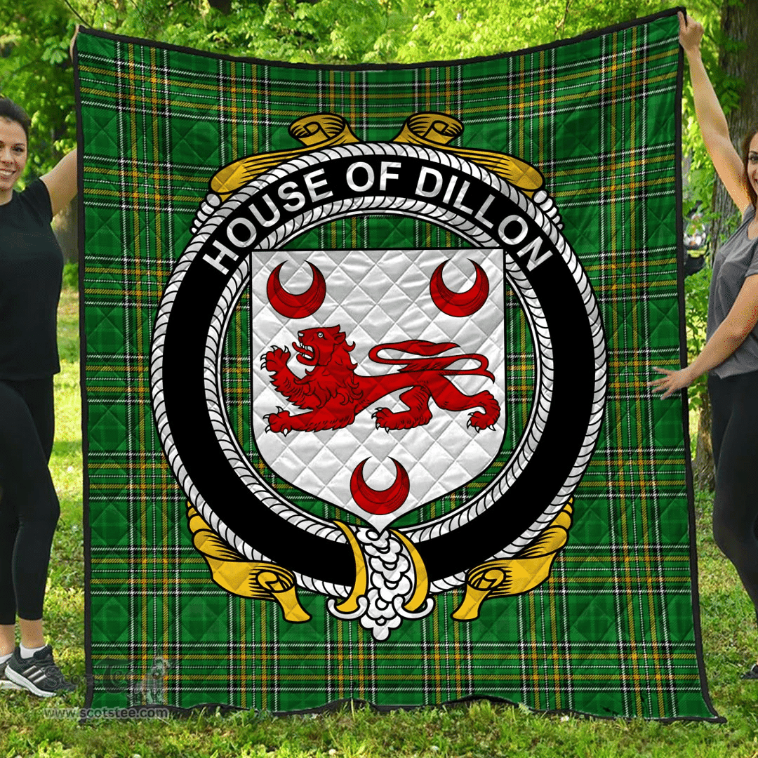 Scottish House Of Dillon Irish Coat of Arms Family Crest Quilt Irish National Tartan Irish County Quilts